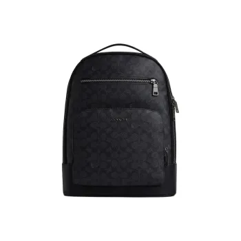 COACH ETHAN Coated Canvas Backpack Men's Charcoal & Black