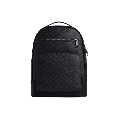 COACH ETHAN Coated Canvas Backpack Men's Charcoal & Black