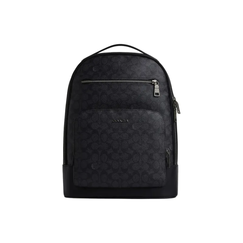 COACH ETHAN Coated Canvas Backpack Men's Charcoal & Black-0