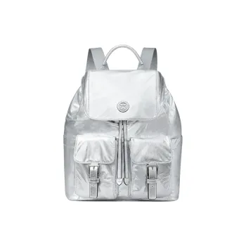 TORY BURCH Metal Nylon Backpack Large Size Women's Silver