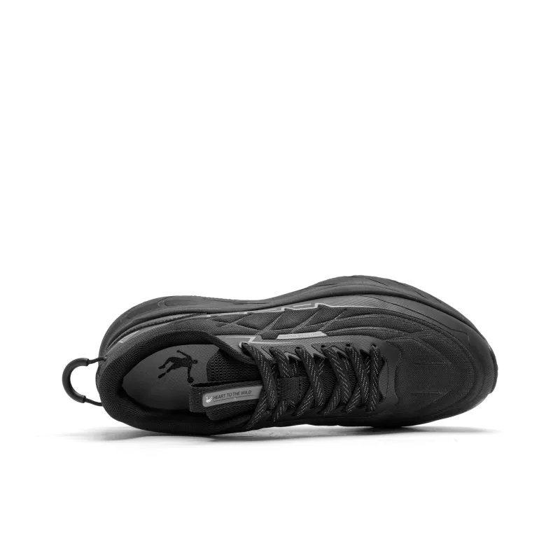 QIAODAN Flying Cloud Cushioning Anti Slip And Wear Resistant Breathable Coverage Low Top Running Shoes Men's Black-4