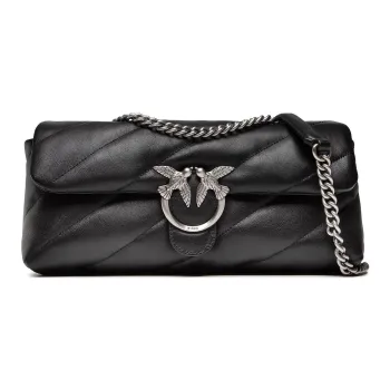 PINKO Leather Baguette Bag Crossbody Bag Shoulder Bag Small Size Women's Black