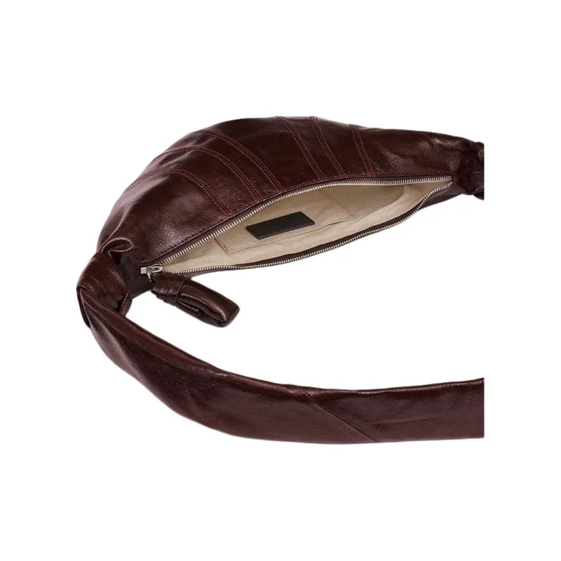 Lemaire Cotton Croissant Bag Shoulder Bag Crossbody Bag Small Size Unisex Chocolate-2
