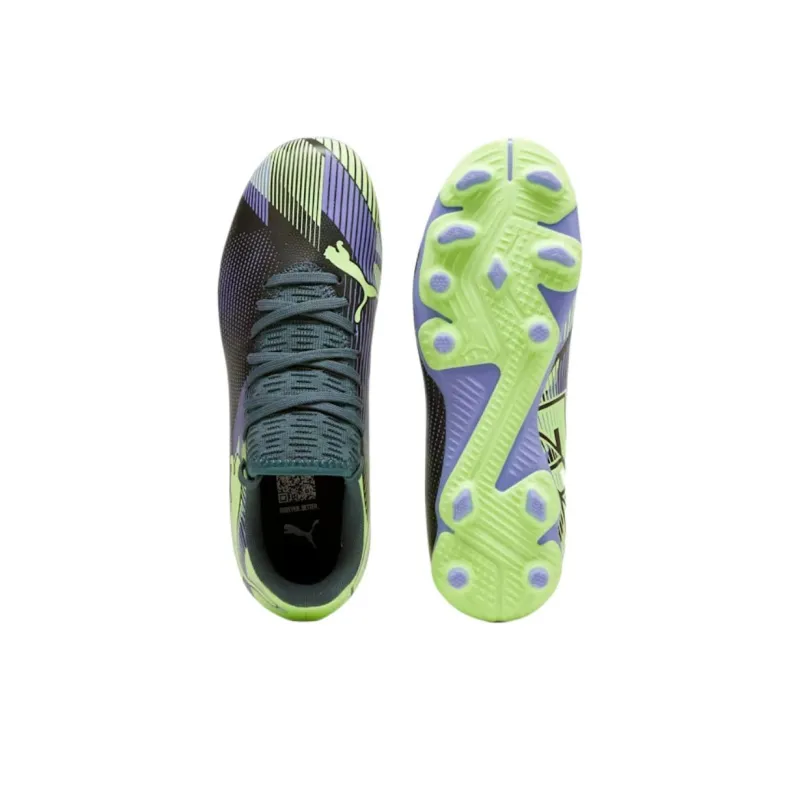 PUMA FUTURE 7 PLAY Anti Slip Wear Resistant Low Top Kids' Soccer Shoes Gray Purple Green Kids'-3