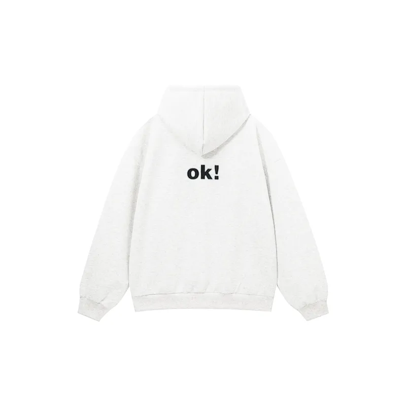 PAZZO Cartoon Character Skateboard Print Hoodie Unisex White Gray-1