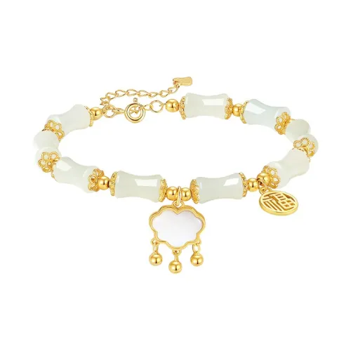 Zhi Yue Hetian Jade Bracelets Pale Greenish-White Jade Women's