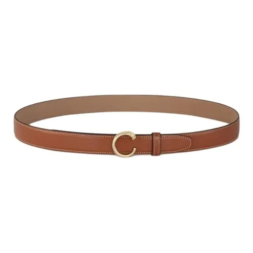 CARTIER Calfskin Leather Belts Women's Brown Width: 2.5CM