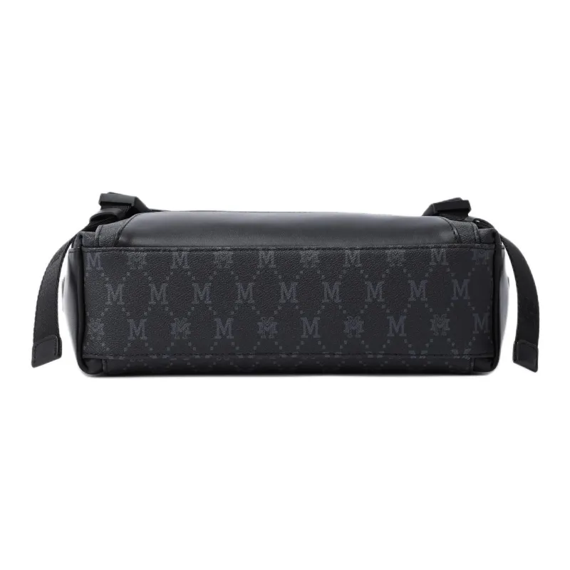 FION Mountain And Sea Journey Series Artificial Leather Crossbody Bag Men's Classic Black-6