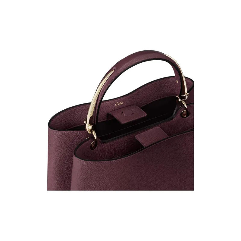 CARTIER Panthère De Cartier Calfskin Shoulder Bag Crossbody Bag Handbag Medium Size Women's Burgundy-4