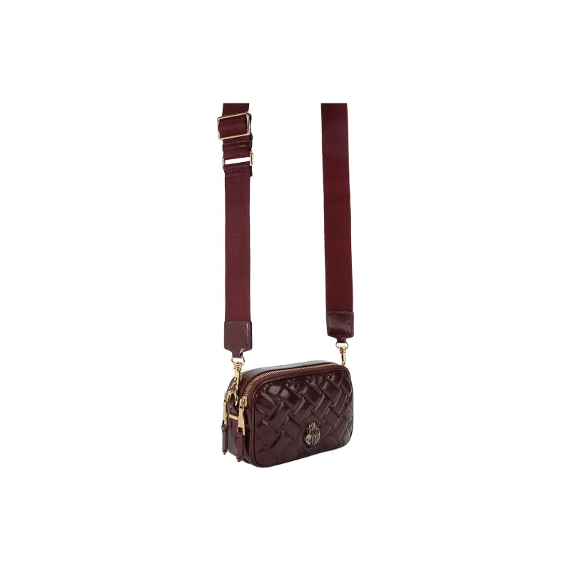 Kurt Geiger London Patent Leather Camera Bag Shoulder Bag Crossbody Bag Women's Burgundy-1