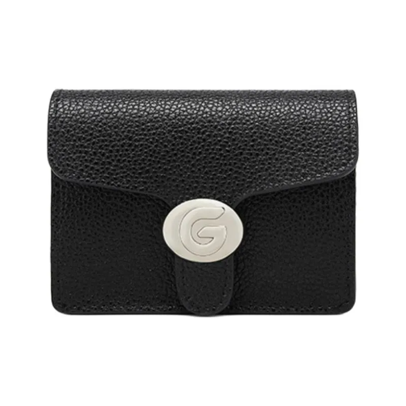 GELANNI Cow Leather Coin Purses Card Holders Regular Unisex Black/Apricot/White/Brown/Gray/Dark Brown/Dark Gray-0
