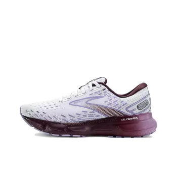 Brooks Glycerin 20 Cushioned Slip-Resistant Low-Top Running Shoes Women's White Purple
