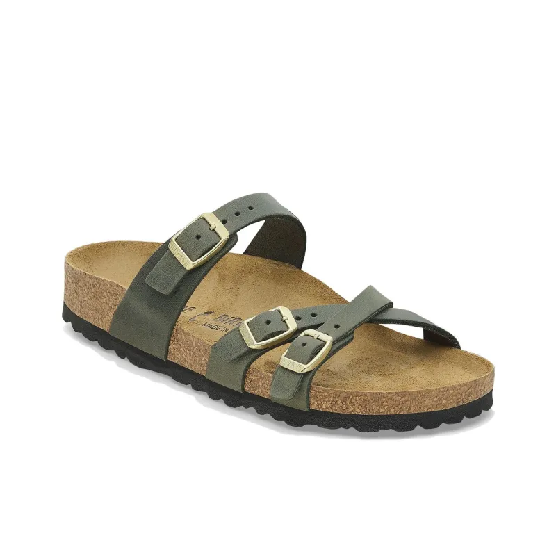 Birkenstock Franca Slide Slippers Women's Green Narrow Fit-2