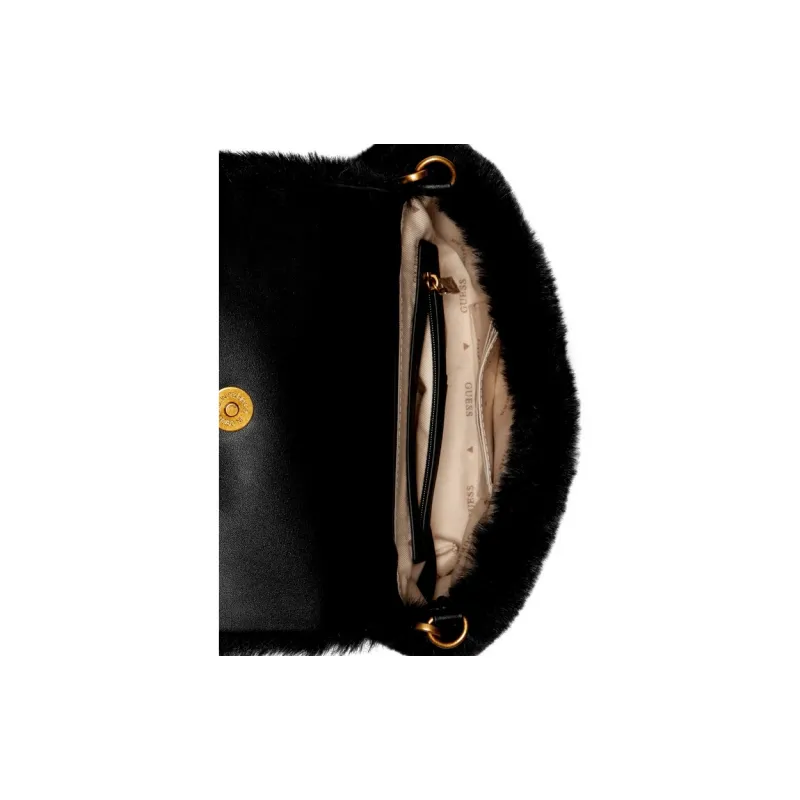 GUESS Artificial Leather Small Square Bag Shoulder Bag Medium Size Women's Black-3
