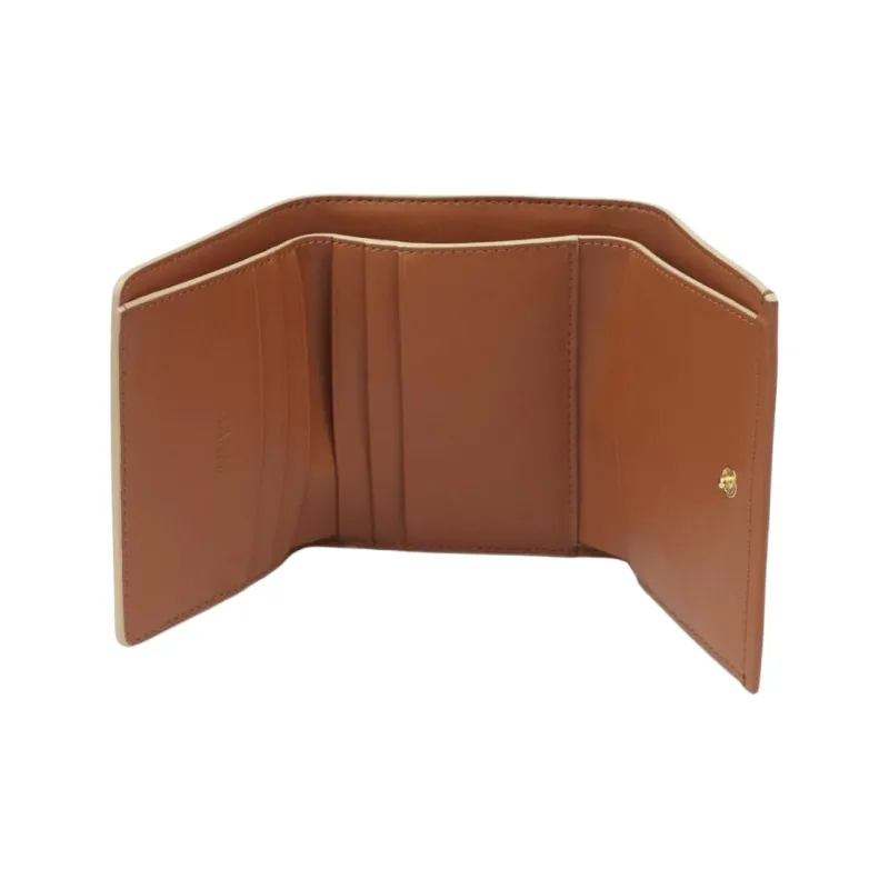 GANNI Recycled Leather Wallet Women's Caramel Coffee Coffee-2