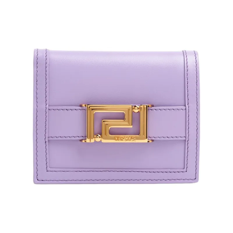VERSACE Greca Goddess Leather Wallet Women's Purple-0