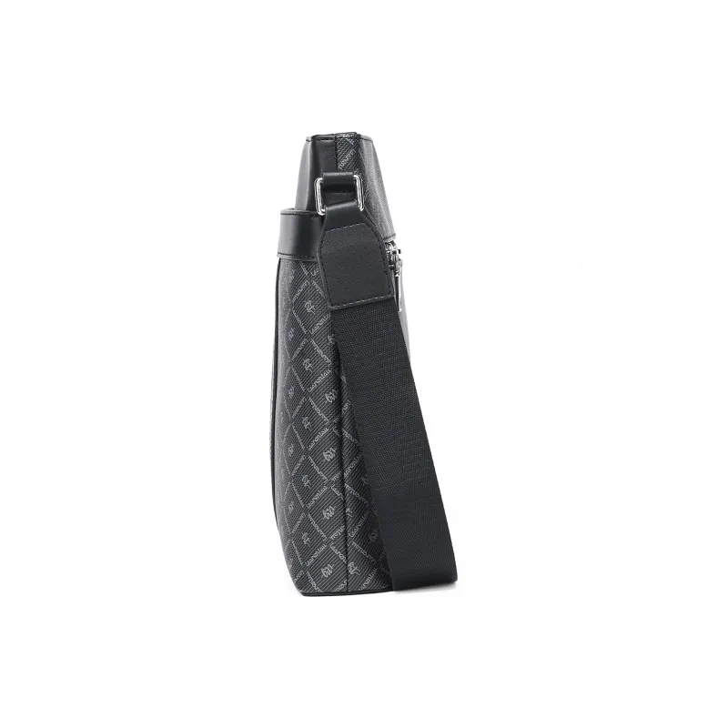Old Man's Head PVC Shoulder Bag Regular Unisex Black-3