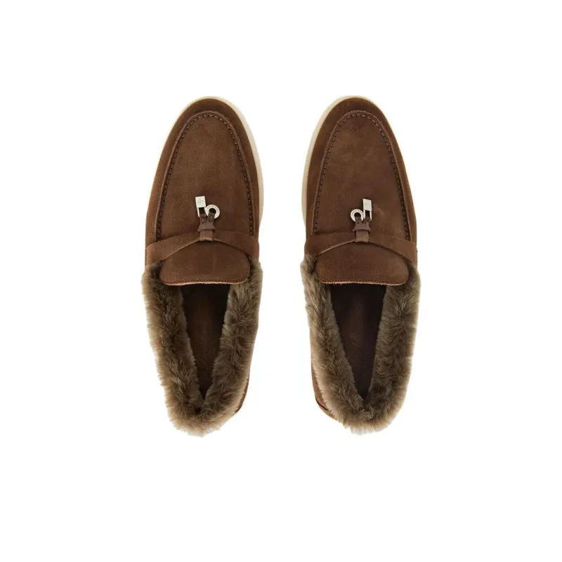 Loro Piana Summer Charms Walk Loafers Women's Brown-4