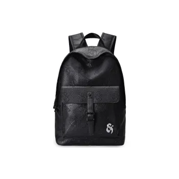 GLORY&CO PVC Backpack Laptop Bag Backpack Large Size Men's Black