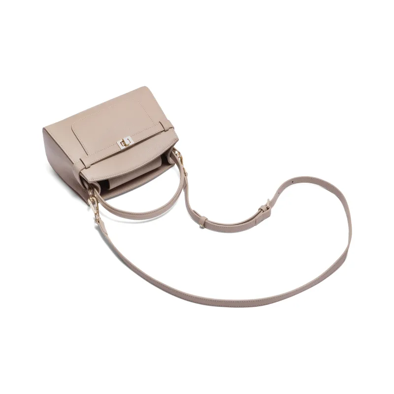 BELLE Split Cow Leather Kelly Bag, Shoulder Bag, Crossbody Bag, Handbag Medium Size Women's Multicolor-20