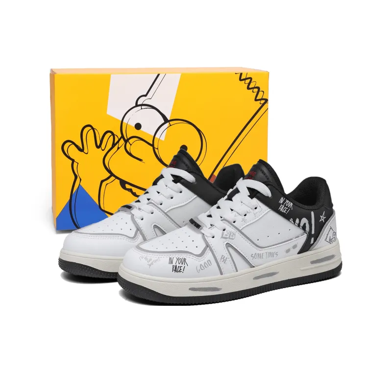 The Simpsons Skateboard Shoes Unisex Low Top Mismatched/White Red/White Black/White-7