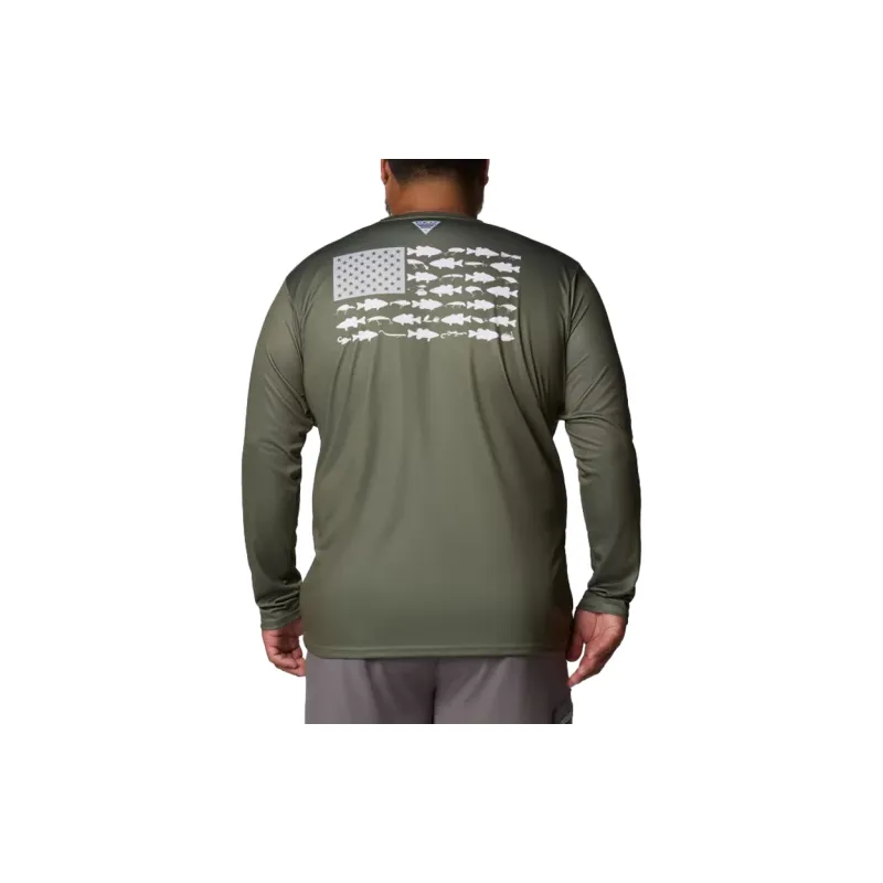 Columbia PFG Terminal Tackle Fish Flag T-Shirt Men's Cypress Color-2