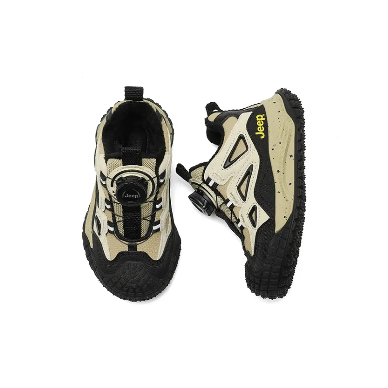Jeep Anti Slip Wear Resistant Warm Anti Kick Low Top Kids Lifestyle Shoes Khaki Brown Obsidian Black Kids'-2