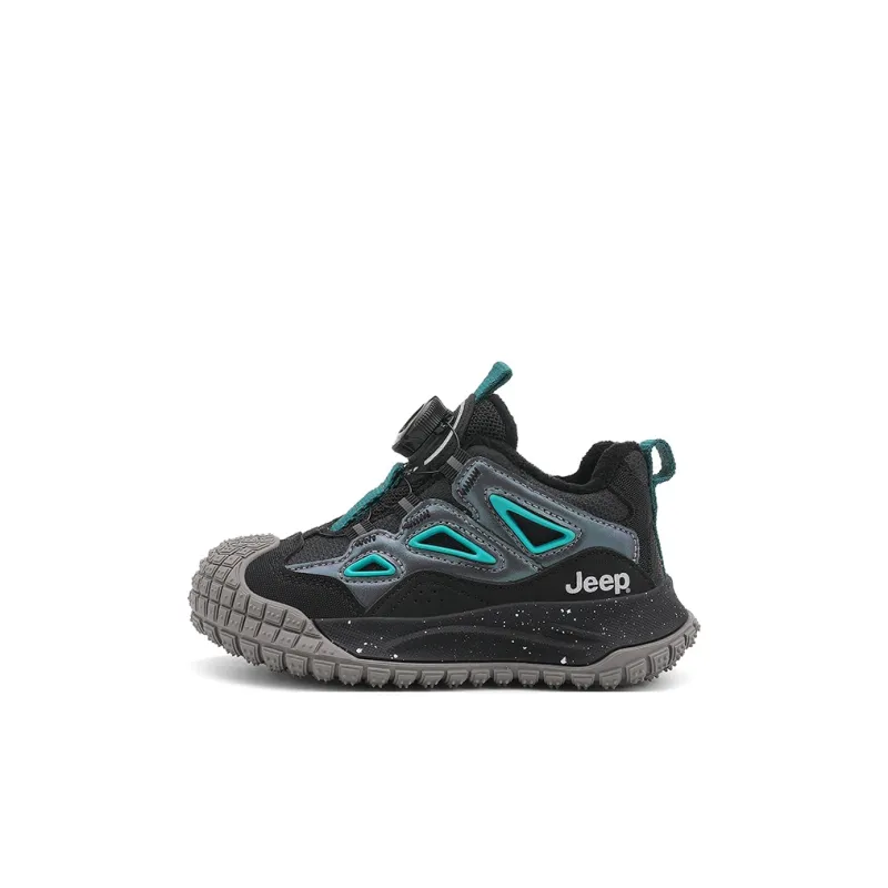 Jeep Anti Slip Wear Resistant Warm Anti Kick Low Top Kids Lifestyle Shoes Peacock Green Obsidian Black Kids'-0