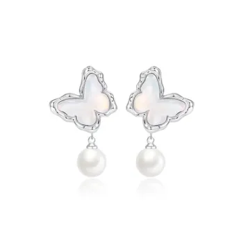 Zhiyu S999 Fine Silver Stud Earrings Women's