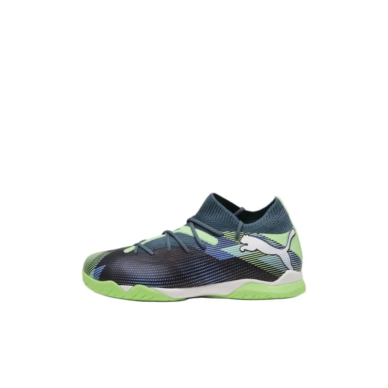 PUMA FUTURE 7 MATCH Anti Slip Wear Resistant Low Top Kids' Soccer Shoes Gray Blue Kids'-0