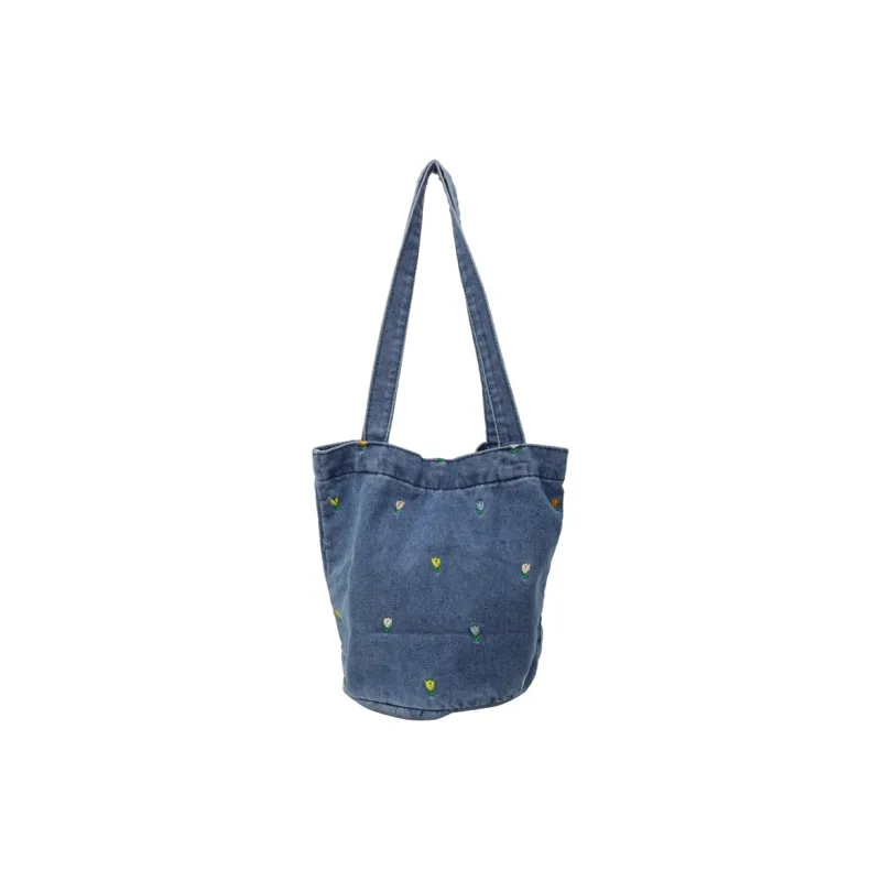 Yalu Denim Shoulder Bag Regular Women's Black/Dark Blue/Light Blue-4
