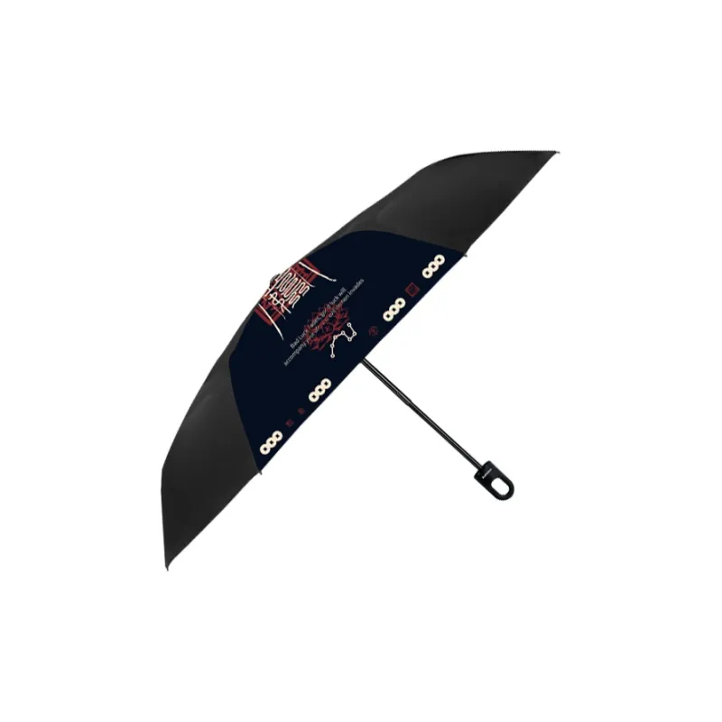 RABBITUU Sun Protection [Daoist Ink Language]Dual Use Sunny And Rainy Umbrella Manual Vinyl Sunshade-4