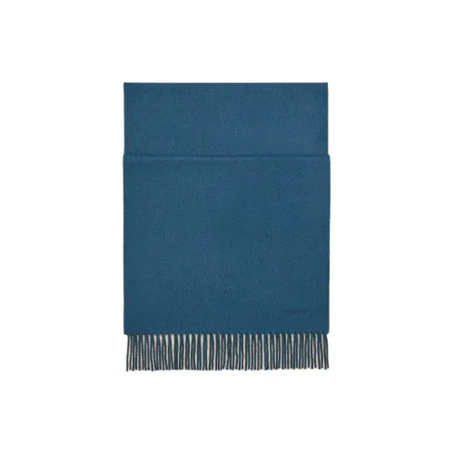 HERMES Cashmere Knit Scarves Men's Marble Blue