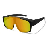 Black Frame with Orange Red Lens[Wearable Myopia Glasses]