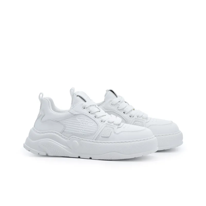 BULLKVIE Low Top Skateboard Shoes Men's White-6