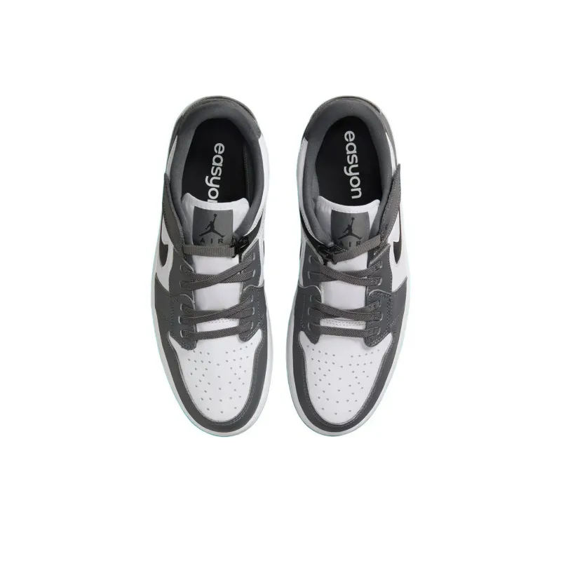 Jordan Air Jordan 1 Anti-Slip Wear-Resistant Low-Top Vintage Basketball Shoes Unisex White Gray Black-3