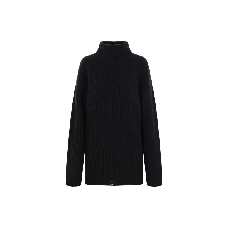 Ann Demeulemeester High Neck Long Sleeved Sweater-1