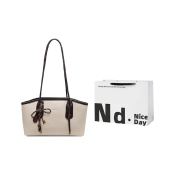 SWIMADE PU Shoulder Bag Women's Ecru/Black/Dark Brown/Coffee