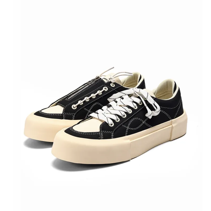 Fang Sanhuo Anti Slip Wear Resistant Low Top Skateboard Shoes Unisex Black-1