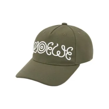LOEWE Cotton Baseball Caps Men's Green