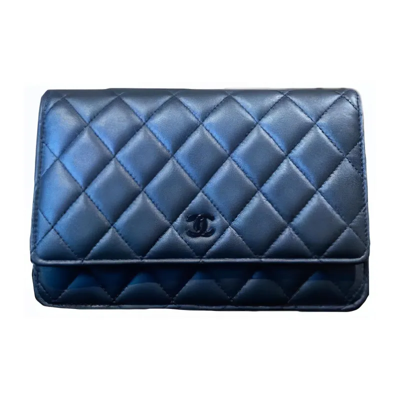 CHANEL WOC Lambskin Portable Crossbody Bag, Shoulder Bag Women's Black-0
