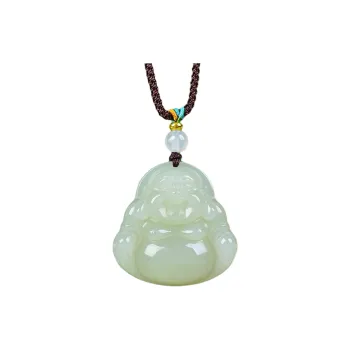 Jing Ruyu Hetian Jade Necklaces Pale Greenish White Jade Unisex