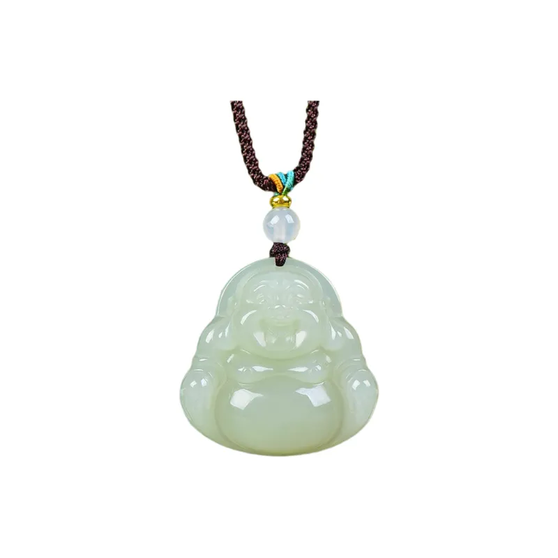 Jing Ruyu Hetian Jade Necklaces Pale Greenish White Jade Unisex-0