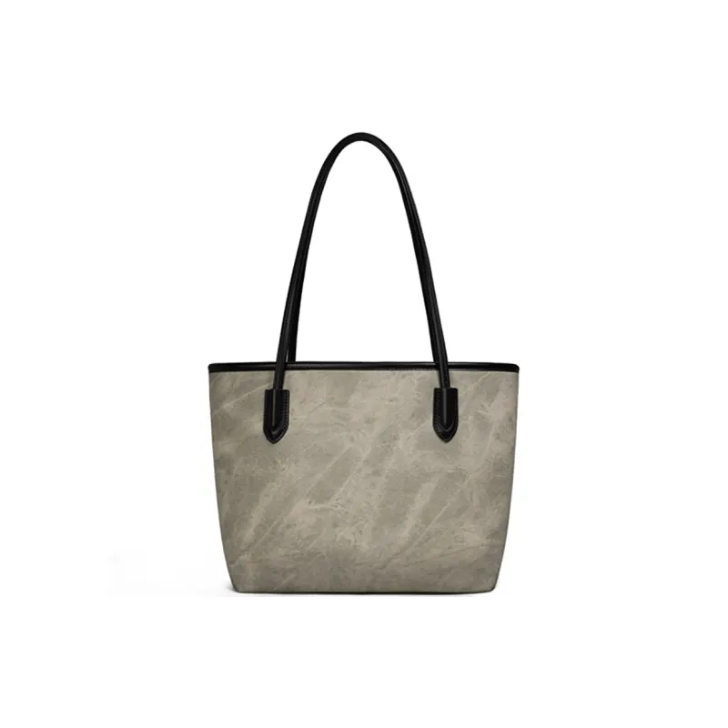 COMELY Synthetic Leather Tote Bag, Shopping Bag, Shoulder Bag Medium Size Women's Beige-3
