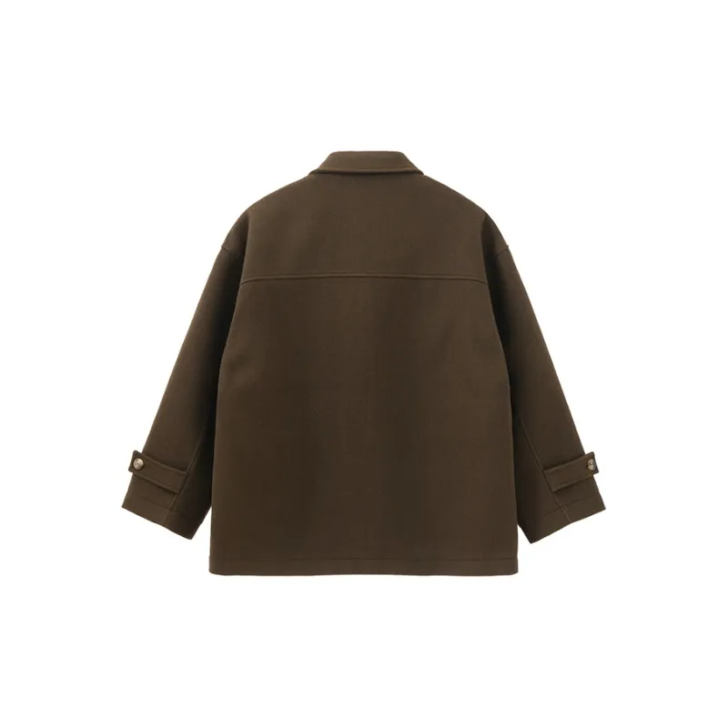 BUTTBILL Puffer Jacket Woolen Trench Coat Unisex-1
