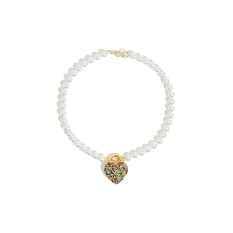Bimba Y Lola Heart-charm Pearl Necklace-1