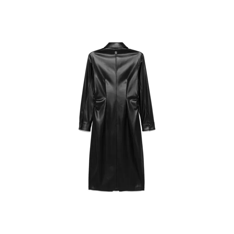 HUGO BOSS Faux leather Midi Shirt Dress-1