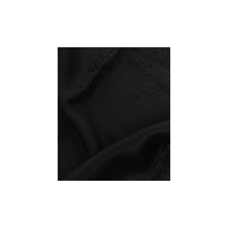 Mulberry Silk Organic Cotton Knit Scarves Men's Black-1