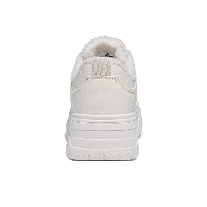 Warrior White Sneakers Thermal Coverage Lightweight Low Top Skateboard Shoes Women's Beige-3