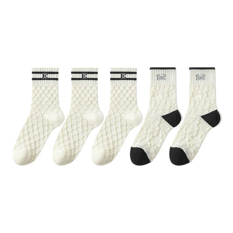Lan Miao Mid Calf Socks Women's 5 Pack-4